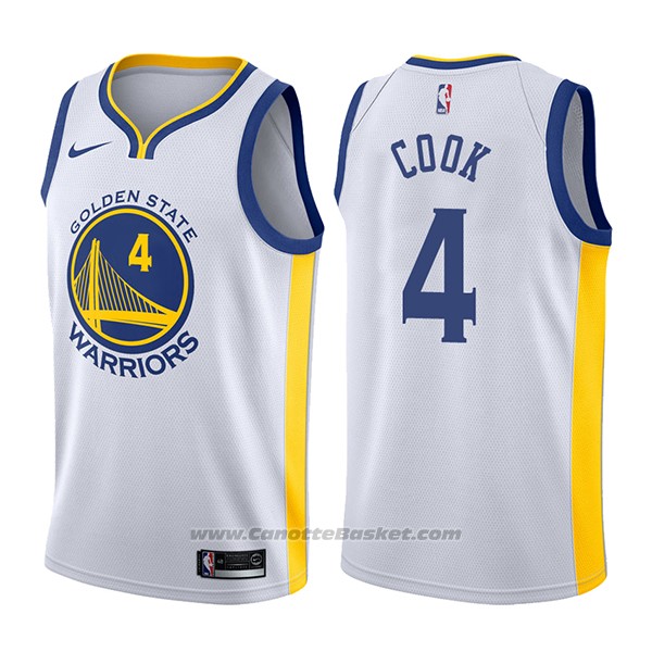 Maglia Golden State Warriors Quinn Cook #4 Association 2017-18 Bianco